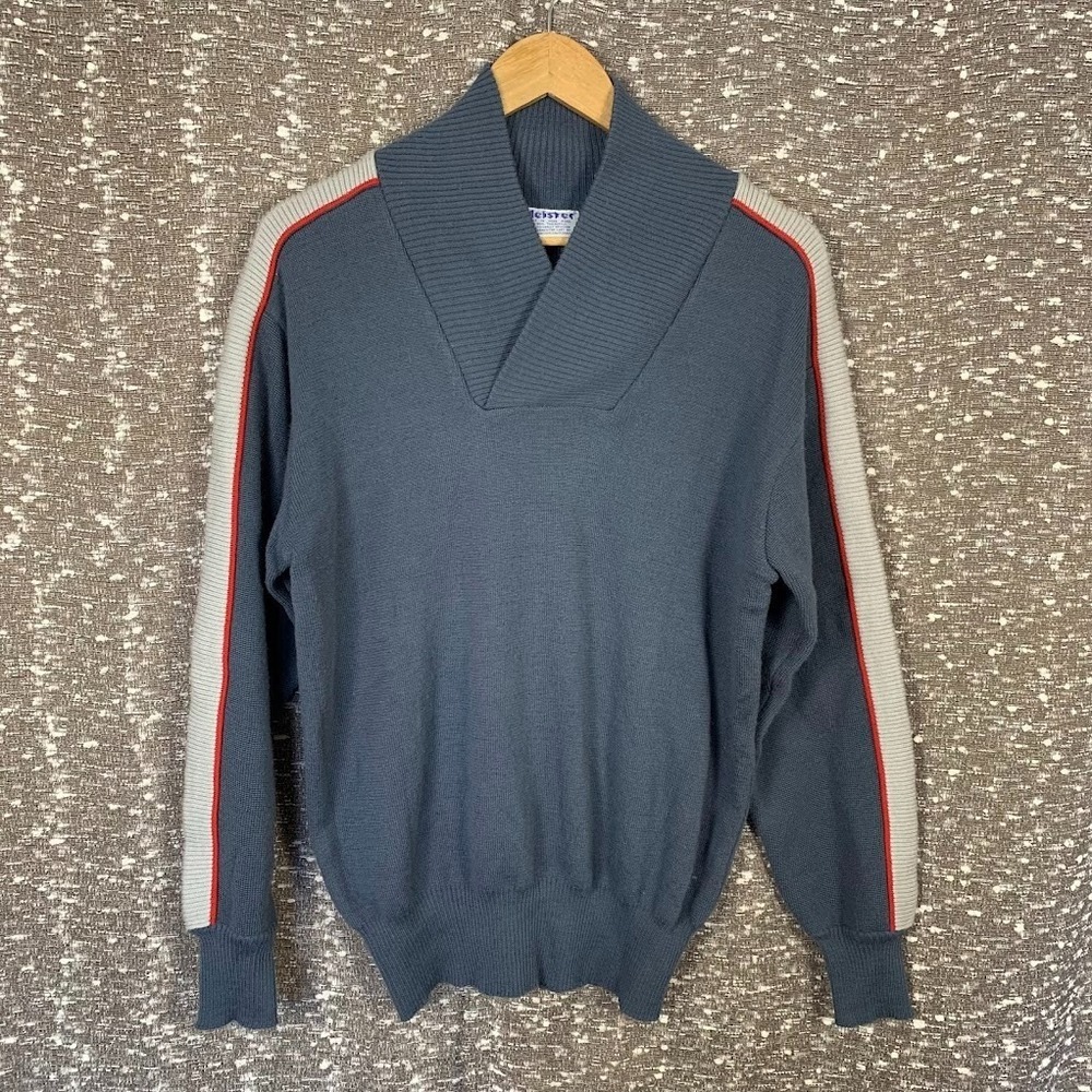 Vintage‎ Meister Retro Pullover Sweater Shawl Collar Wool Blend Men's Medium